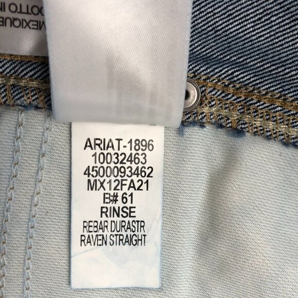 Ariat Womens Rebar Jeans Size 18WL Raven Straight Leg Blue Denim Cargo Casual - Picture 15 of 16